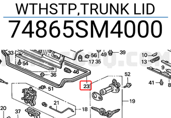 Honda 74865SM4000 WTHSTP,TRUNK LID