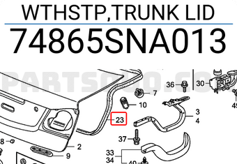 Honda 74865SNA013 WTHSTP,TRUNK LID