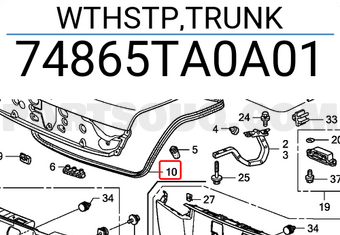 Honda 74865TA0A01 WTHSTP,TRUNK