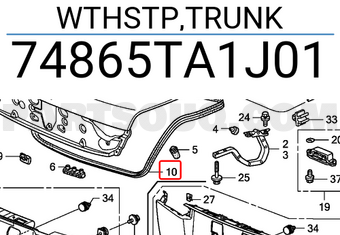 Honda 74865TA1J01 WTHSTP,TRUNK