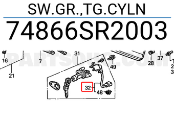 Honda 74866SR2003 SW.GR.,TG.CYLN