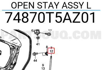 Honda 74870T5AZ01 OPEN STAY ASSY L