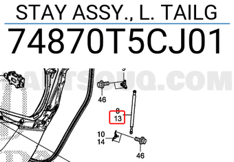 Honda 74870T5CJ01 STAY ASSY., L. TAILG