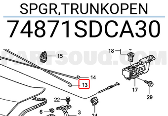 Honda 74871SDCA30 SPGR,TRUNKOPEN