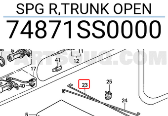 Honda 74871SS0000 SPG R,TRUNK OPEN