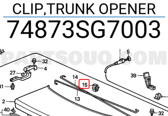Honda 74873SG7003 CLIP,TRUNK OPENER