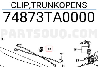 Honda 74873TA0000 CLIP,TRUNKOPENS