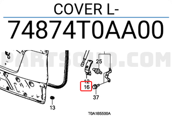 Honda 74874T0AA00 COVER L