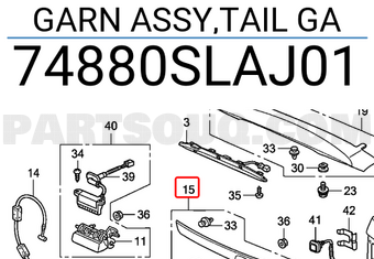 Honda 74880SLAJ01 GARN ASSY,TAIL GA