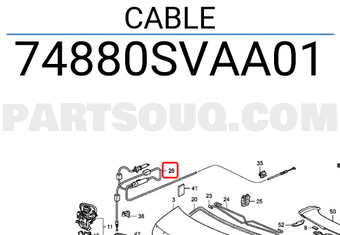 Honda 74880SVAA01 CABLE