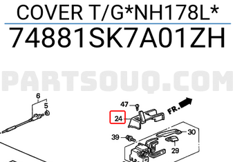 Honda 74881SK7A01ZH COVER T/G*NH178L*