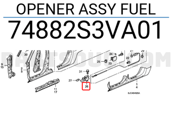 Honda 74882S3VA01 OPENER ASSY FUEL