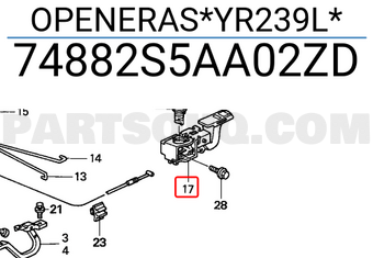 Honda 74882S5AA02ZD OPENERAS*YR239L*