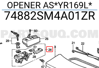 Honda 74882SM4A01ZR OPENER AS*YR169L*