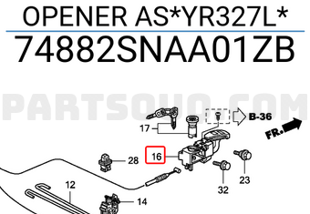 Honda 74882SNAA01ZB OPENER AS*YR327L*