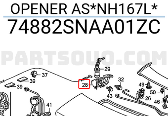 Honda 74882SNAA01ZC OPENER AS*NH167L*