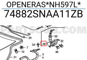 Honda 74882SNAA11ZB OPENERAS*NH597L*
