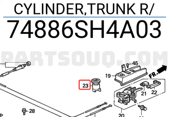 Honda 74886SH4A03 CYLINDER,TRUNK R