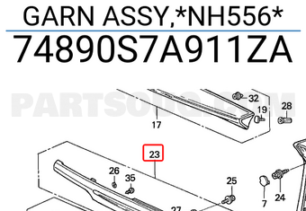 Honda 74890S7A911ZA GARN ASSY,*NH556*