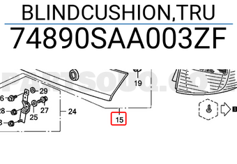 Honda 74890SAA003ZF BLINDCUSHION,TRU