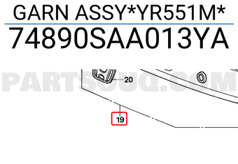 Honda 74890SAA013YA GARN ASSY*YR551M*