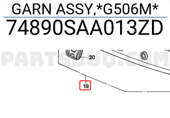 Honda 74890SAA013ZD GARN ASSY,*G506M*