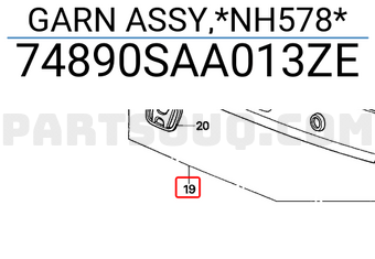 Honda 74890SAA013ZE GARN ASSY,*NH578*