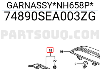 Honda 74890SEA003ZG GARNASSY*NH658P*