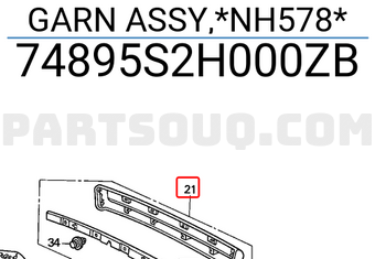 Honda 74895S2H000ZB GARN ASSY,*NH578*