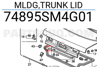Honda 74895SM4G01 MLDG,TRUNK LID