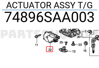 Honda 74896SAA003 ACTUATOR ASSY T/G