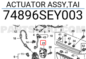Honda 74896SEY003 ACTUATOR ASSY,TAI