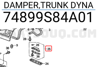 Honda 74899S84A01 DAMPER,TRUNK DYNA