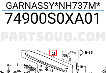 Honda 74900S0XA01 GARNASSY*NH737M*