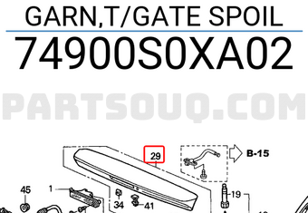Honda 74900S0XA02 GARN,T/GATE SPOIL