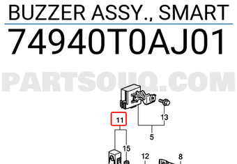 Honda 74940T0AJ01 BUZZER ASSY., SMART
