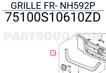 Honda 75100S10610ZD GRILLE FR- NH592P