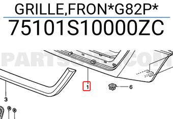 Honda 75101S10000ZC GRILLE,FRON*G82P*