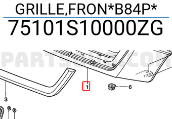 Honda 75101S10000ZG GRILLE,FRON*B84P*