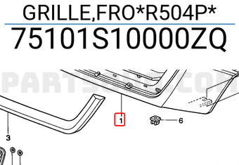 Honda 75101S10000ZQ GRILLE,FRO*R504P*