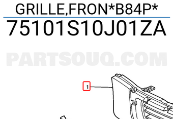 Honda 75101S10J01ZA GRILLE,FRON*B84P*