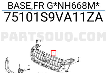 Honda 75101S9VA11ZA BASE,FR G*NH668M*