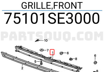 Honda 75101SE3000 GRILLE,FRONT