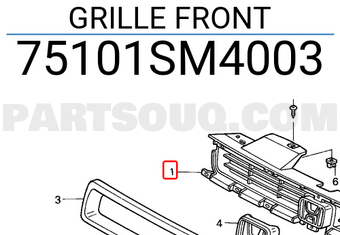 Honda 75101SM4003 GRILLE FRONT