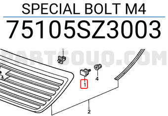 Honda 75105SZ3003 SPECIAL BOLT M4