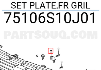 Honda 75106S10J01 SET PLATE,FR GRIL