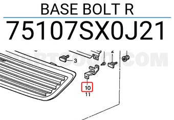 Honda 75107SX0J21 BASE BOLT R