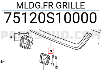 Honda 75120S10000 MLDG,FR GRILLE