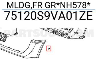 Honda 75120S9VA01ZE MLDG,FR GR*NH578*