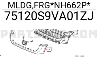 Honda 75120S9VA01ZJ MLDG,FRG*NH662P*